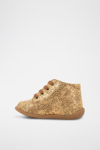 Bottines en cuir de chèvre - Noir et doré