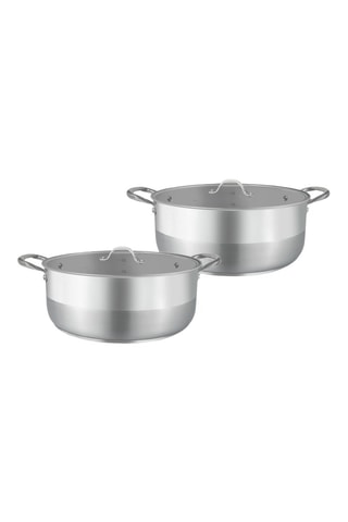 2 tachos em aço inoxidável - 32 cm