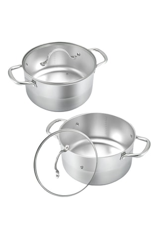 2 tachos em aço inoxidável - 32 cm