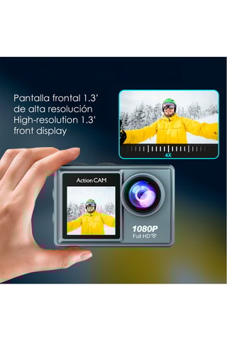 Videocamera Sportiva - Doppio schermo LCD - 10 accessori inclusi