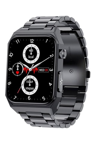 Smartwatch E530 con cinturino in pelle - Nero