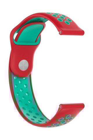 Bracciale sport universale 22 mm in silicone - Rosso e turchese