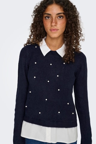 Pull trompe-l’œil - Bleu nuit