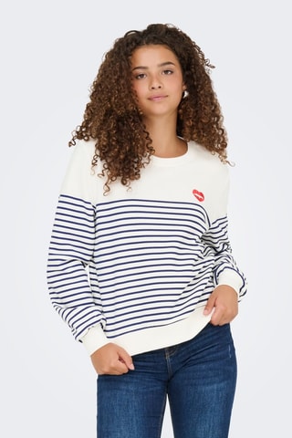 Pull en coton biologique - Ecru et bleu marine
