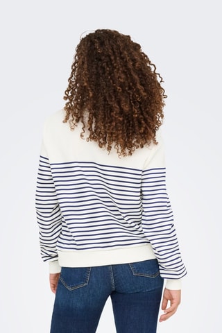 Pull en coton biologique - Ecru et bleu marine