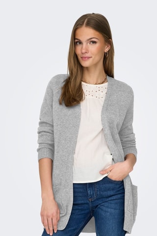 Gilet long - Gris clair chiné