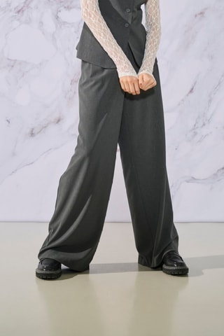 Pantalon taille haute - Gris foncé