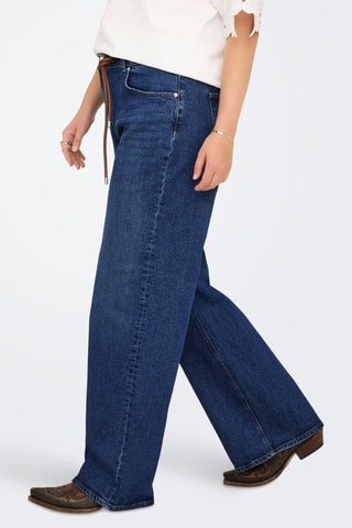 Jean wid legs en coton biologique - Bleu