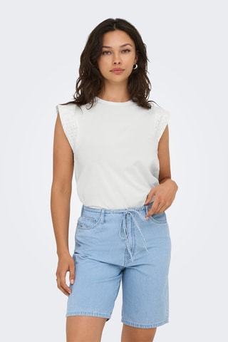 Top regular en coton biologique  - Blanc