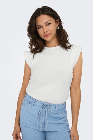 Top regular en coton biologique  - Blanc