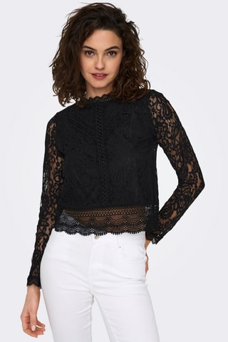 Top en dentelle - Noir