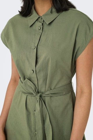 Robe chemise regular en coton biologique - Vert kaki