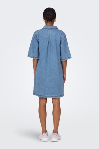 Robe trapèze en jean - Ciel