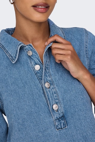 Robe trapèze en jean - Ciel