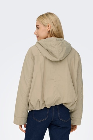 Blouson à capuche en coton biologique - Beige