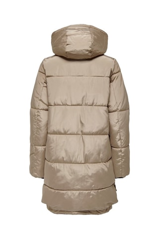 Doudoune longue à capuche - Beige