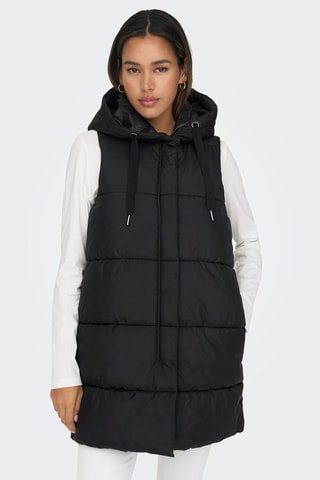 Doudoune longue sans manches - Noir