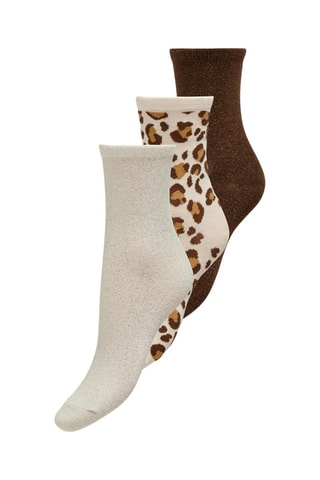 3 paires de chaussettes - Marron et blanc