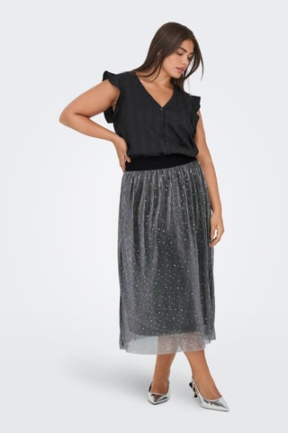 Jupe midi en tulle - Noir