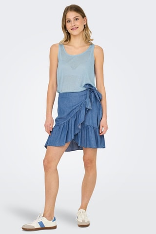 Jupe portefeuille en denim - Bleu