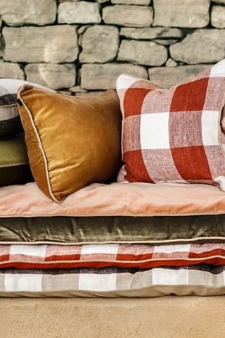 Copricuscino in lino Palma - Mattone - 45 x 45 cm