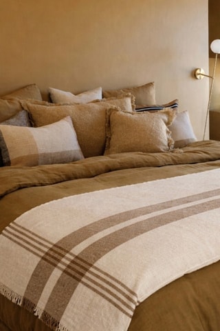 Copritrapunta in lino Aalborg - Tabacco