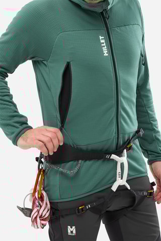 Giacca in pile con cappuccio Fusion - Verde scuro 