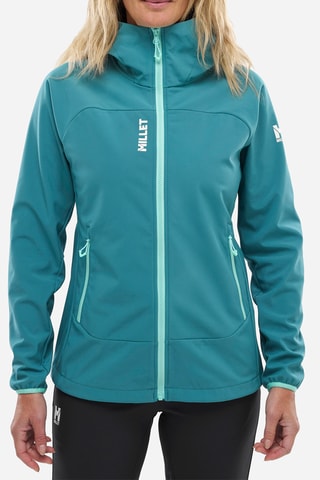 Giacca con cappuccio Softshell Fusion - Turchese