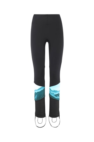 Pantaloni da sci a vita alta Pierra - Nero e verde acqua