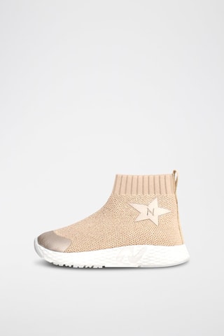 Tennis-chaussettes - Beige chiné