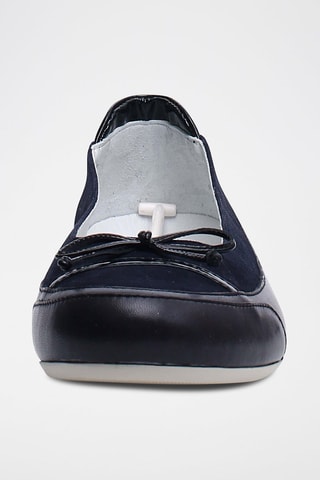 Kalfsleren Ballerina's - Grijs en Blauw