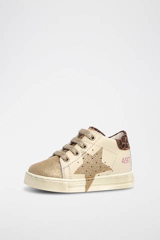 Baskets en cuir Salazar - Rose poudré et écru