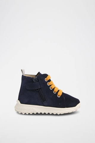 Nubuck Enkellaarzen - Marineblauw en Geel