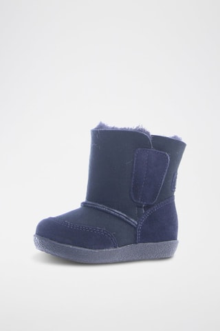 Bottines fourrées en nubuck et laine Carl - Bleu marine