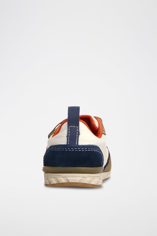 Leren Sneakers Donkerbeige en ecru