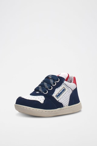 Baskets en cuir - Bleu marine et blanc