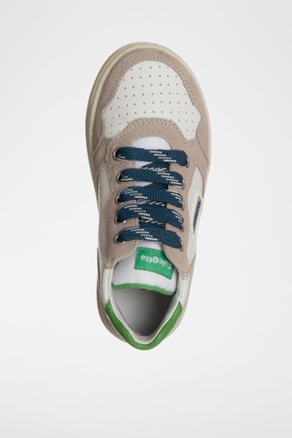 Baskets montantes en cuir - Beige et blanc 