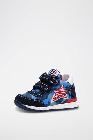 Baskets montantes en cuir de veau - Bleu marine