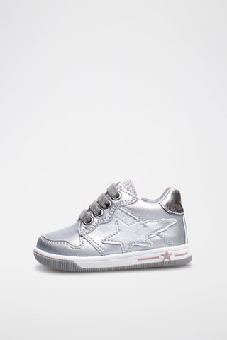 Leren Sneakers Zilverkleurig