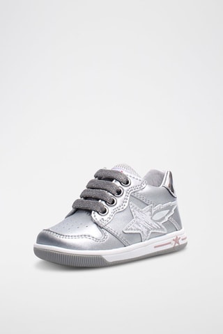 Leren Sneakers Zilverkleurig