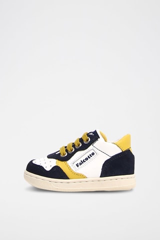 Baskets en cuir - Bleu nuit et blanc