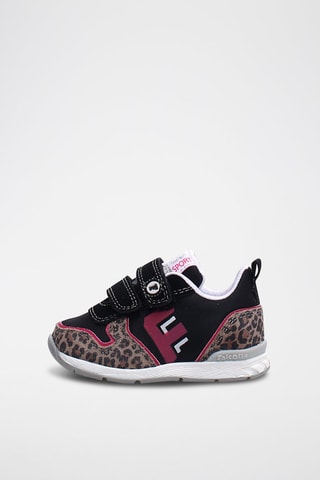 Baskets en nubuck - Noir et fuchsia