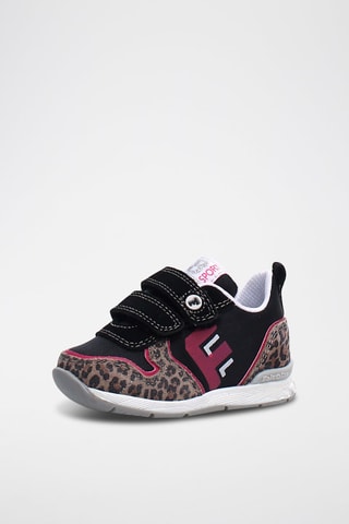 Baskets en nubuck - Noir et fuchsia