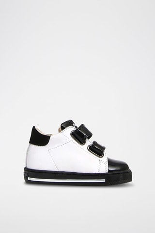 Leren Sneakers Ecru en Zwart