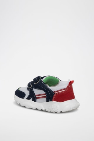 Leren Sneakers Marineblauw en Ecru