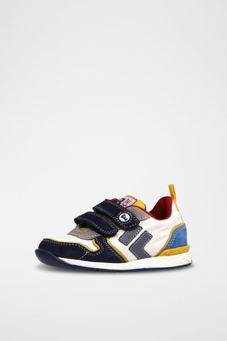 Leren Sneakers Marineblauw en Wit