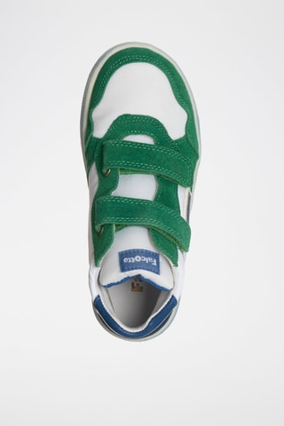 Baskets montantes en cuir - Vert et blanc