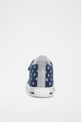 Baskets montantes en cuir - Gris et bleu marine