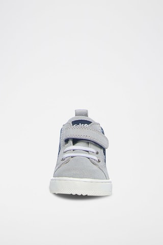 Baskets montantes en cuir - Gris et bleu marine