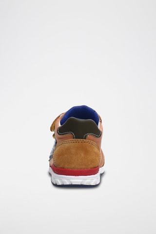 Leren Sneakers - Camel en Blauw